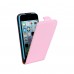 iPhone 5c - Genuine Leather Up Down Flip Protective Phone Cover Case - Pink